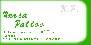 maria pallos business card